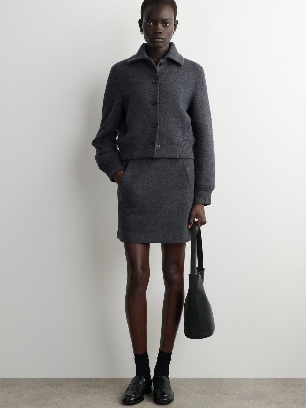 NWT (size M) COS BOILED MERINO WOOL MINI SKIRT - Picture 2 of 8